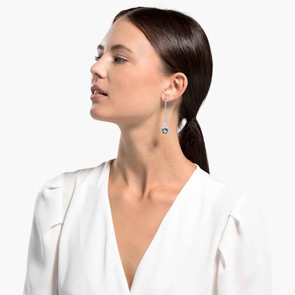 Swarovski Csillogó vizkék függő fülbevaló 5524138