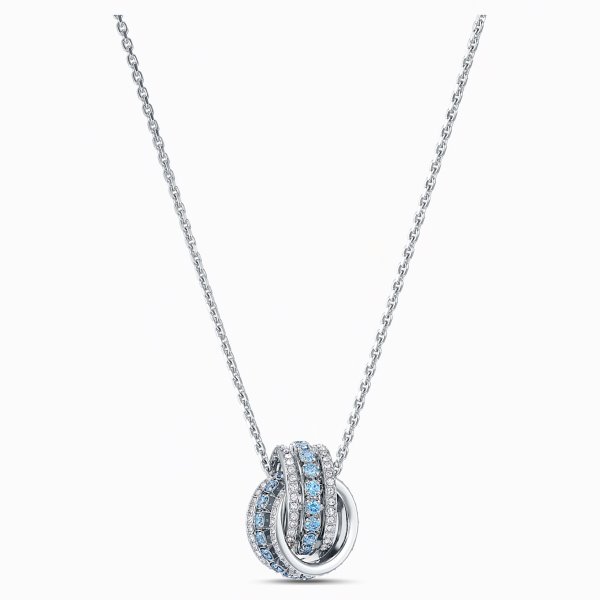Swarovski Összefonódó nyaklánc kék swarovski kristállyal 5537106