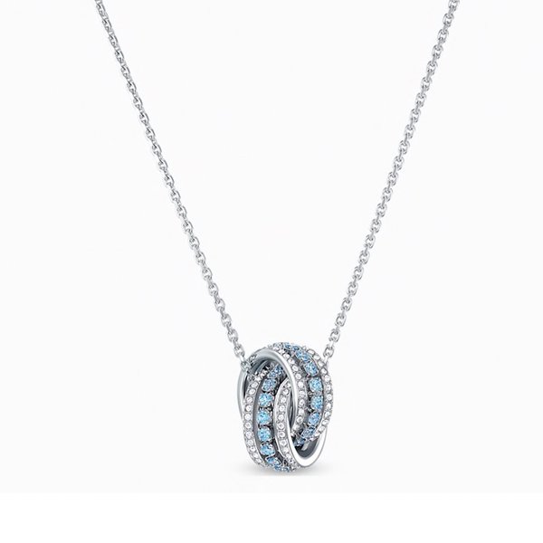 Swarovski Összefonódó nyaklánc kék swarovski kristállyal 5537106