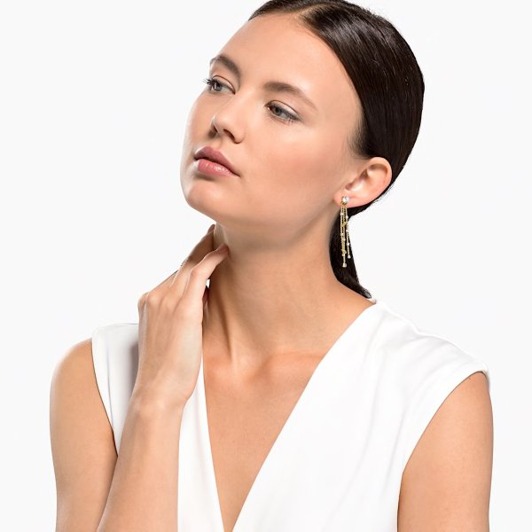 Swarovski Arany színű függő fülbevaló swarovski kristályokkal 5535791