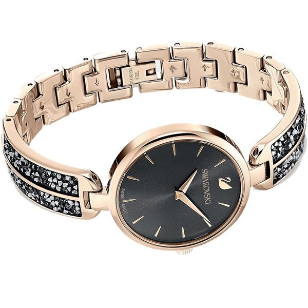 Swarovski Dream Rock rozé fekete női óra kristályokkal 5519315