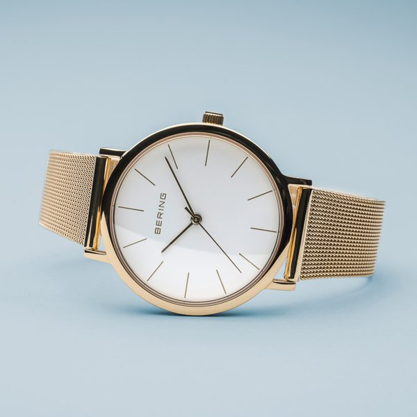 Bering Classic arany fehér női óra 13436-334