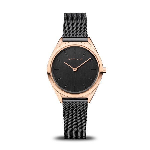 Bering Ultra slim fekete rozé női óra 17031-166