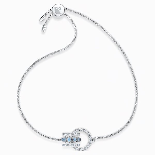 Swarovski Állítható karkötő kék és fehér kristályokkal 5537123