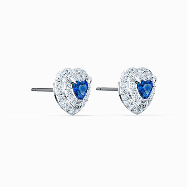 Swarovski Bedugós szív fülbevaló kék és fehér kristályokkal 5511685
