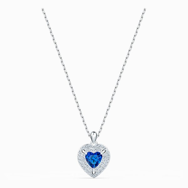 Swarovski Szív medál láncon kék és fehér kristállyal 5511541