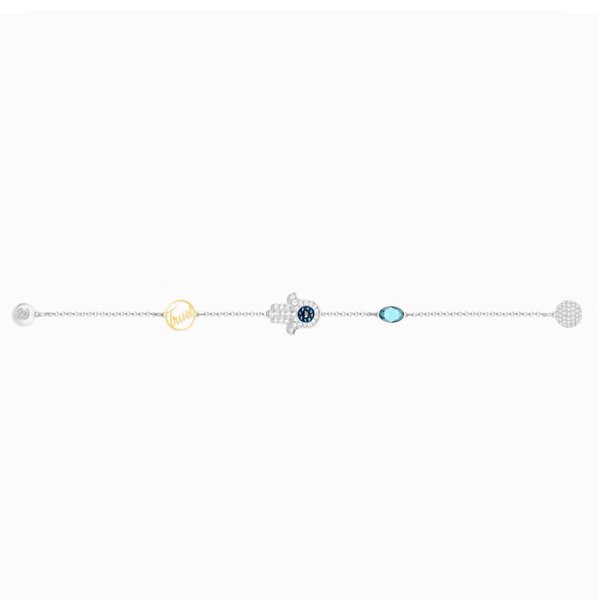 Swarovski Remix Hamza keze ezüst színű karkötő kristályokkal 