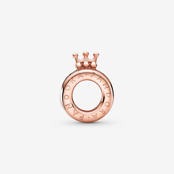 Pandora ékszer Logó és korona O rozé charm 789036C00