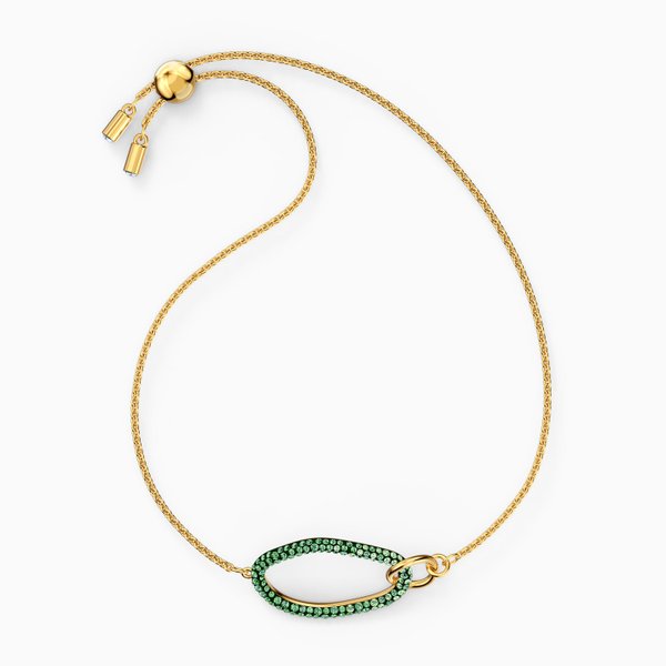 Swarovski Elements zöld arany sliding karkötő 5563935