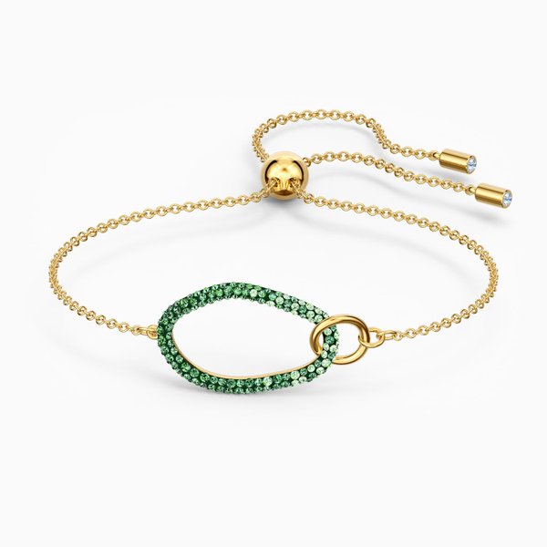 Swarovski Elements zöld arany sliding karkötő 5563935