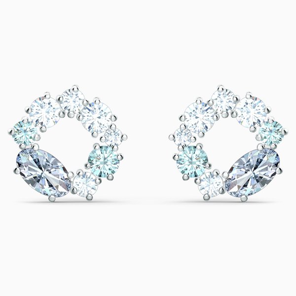 Swarovski Attract kék kör alakú bedugós fülbevaló 5570943