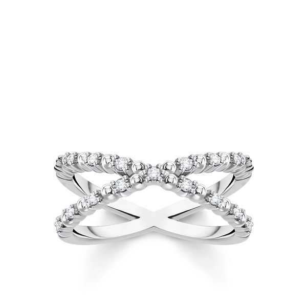 Thomas Sabo Ezüst átlós gyűrű cirkóniával 