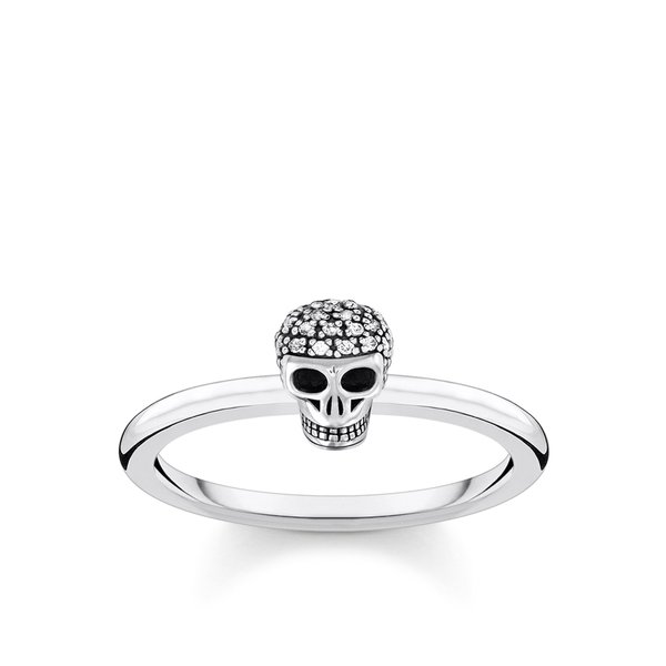 Thomas Sabo Ezüst gyűrű cirkóniával kirakott koponyával 