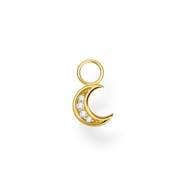 Thomas Sabo Fél pár aranyozott ezüst hold fülbevaló dísz cirkóniával EP003-414-14