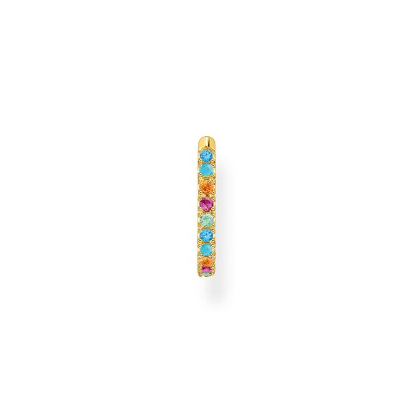 Thomas Sabo Fél pár aranyozott ezüst közepes karika fülbevaló színes kövekkel CR659-488-7