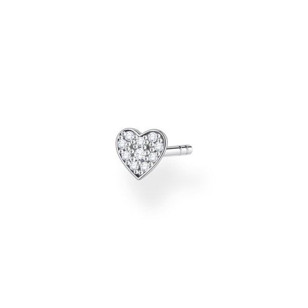 Thomas Sabo Fél pár ezüst szív fülbevaló cirkóniával H2145-051-14