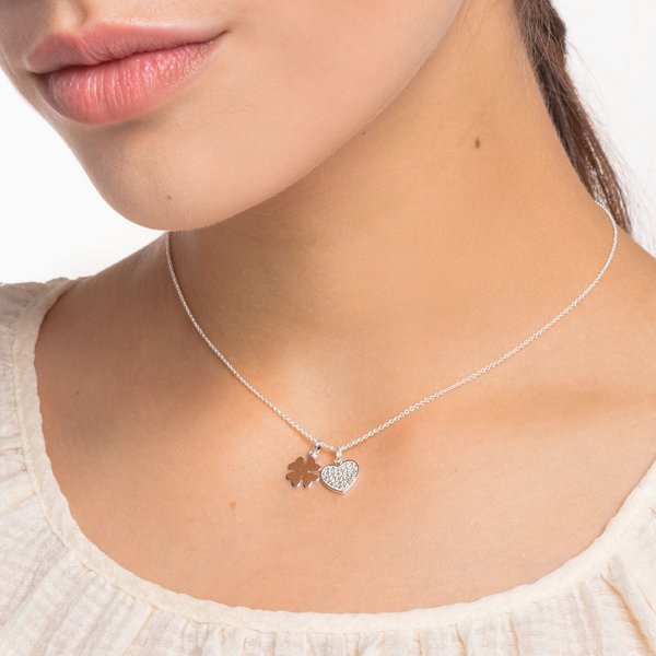 Thomas Sabo Ezüst nyaklánc szív és lóhere medállal KE2047-051-14-L45v