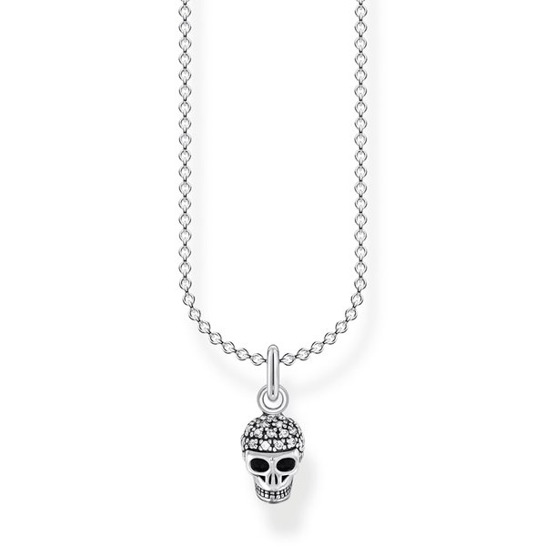 Thomas Sabo Ezüst nyaklánc köves koponya medállal KE2073-051-14-L45v