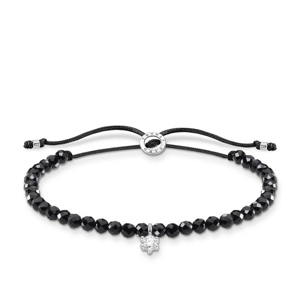 Thomas Sabo Obszidián állítható karkötő cirkóniával A1987-401-11-L20v