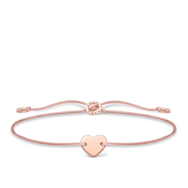 Thomas Sabo Állítható textil karkötő rozé szívvel A1996-597-19-L20