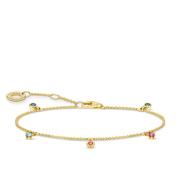 Thomas Sabo Aranyozott ezüst karkötő színes kövekkel A1998-488-7-L19v