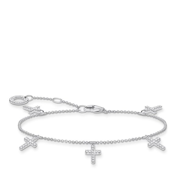 Thomas Sabo Ezüst karkötő köves keresztekkel A2004-051-14-L19v