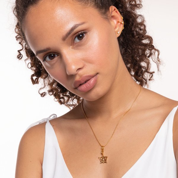 Thomas Sabo Aranyozott ezüst pillangó charm cirkónia csillaggal 1853-414-14