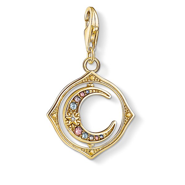 Thomas Sabo Forgó hold aranyozott ezüst charm cirkóniával 1855-959-7