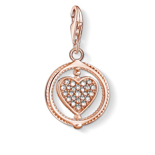 Thomas Sabo Köves forgó szív rozé charm 1859-416-14
