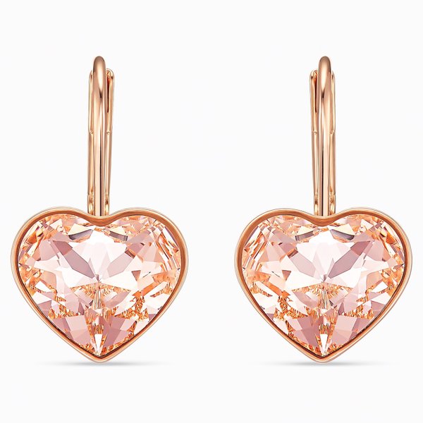 Swarovski Bella szív rozé fülbevaló rózsaszín kristállyal 5515192