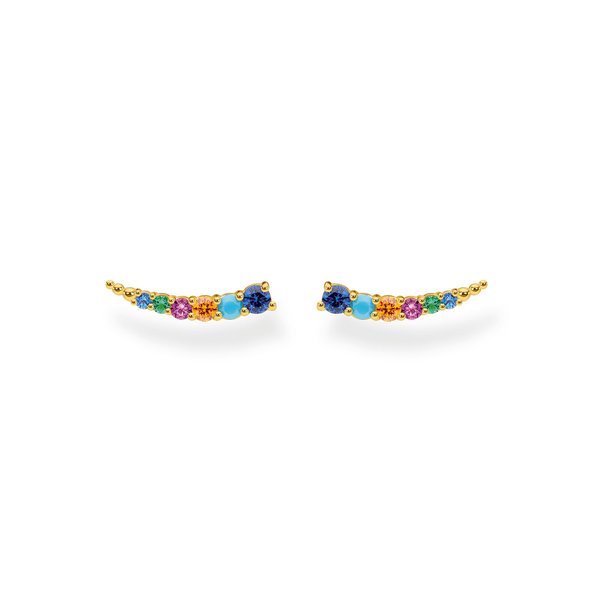 Thomas Sabo Bogyós beakasztós aranyozott ezüst fülbevaló színes kövekkel H2158-488-7