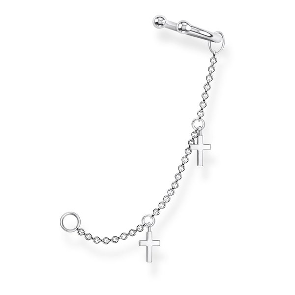Thomas Sabo Fél pár ezüst fülgyűrű függő kereszt dísszel EC0022-001-21