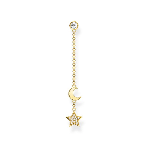 Thomas Sabo Fél pár függő hold és csillag aranyozott ezüst fülbevaló H2151-414-14