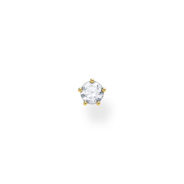 Thomas Sabo Fél pár cirkónia fülbevaló karmos aranyozott ezüst foglalatban H2135-414-14