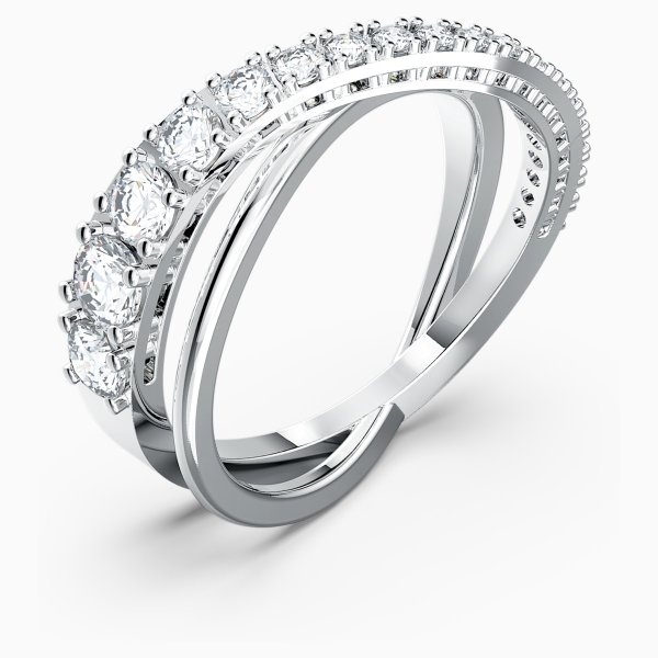 Swarovski Twist ezüst színű gyűrű kristályokkal 