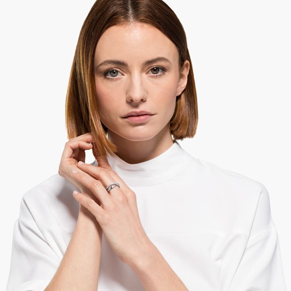 Swarovski Twist ezüst színű gyűrű kristályokkal 