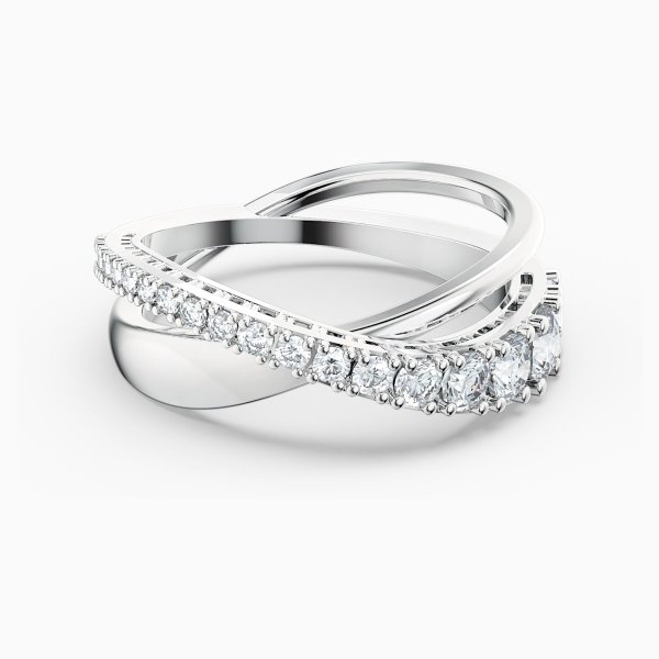 Swarovski Twist ezüst színű gyűrű kristályokkal 