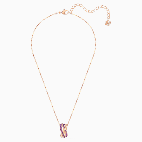 Swarovski Twist rows rozé nyaklánc lila kristályokkal 5563907