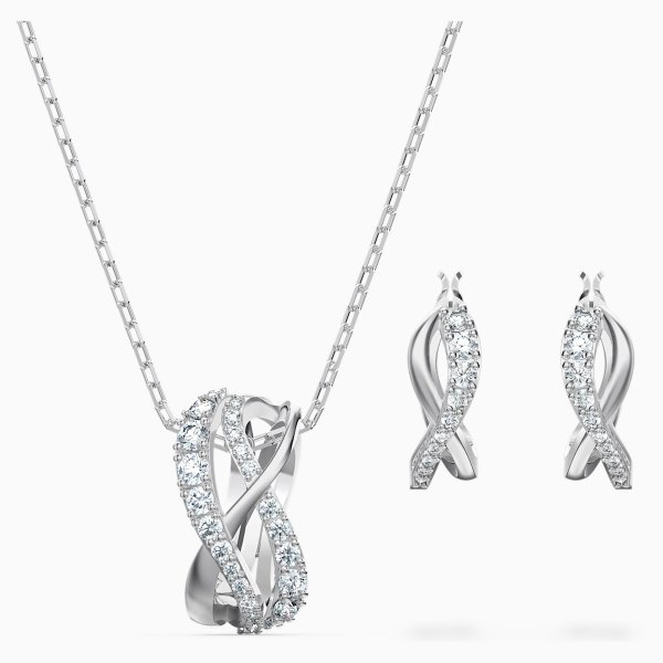 Swarovski Twist ékszer szett fehér kristályokkal 5579790