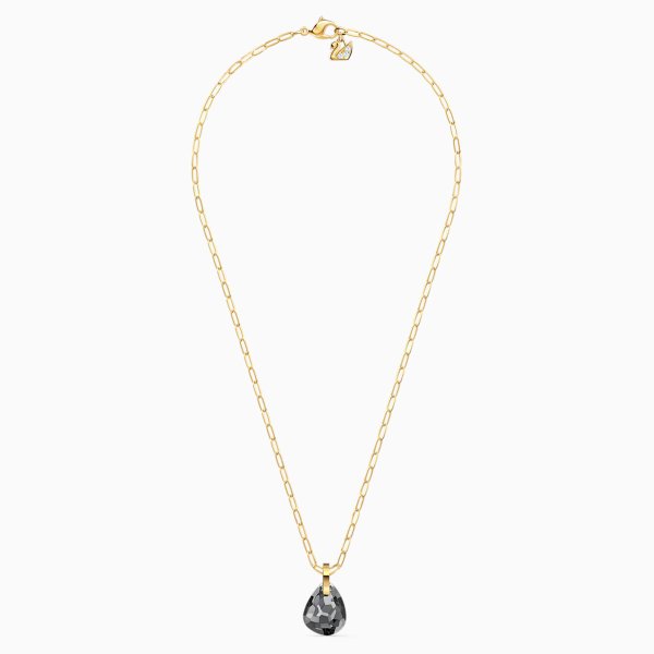 Swarovski T bar arany színű nyaklánc szürke kristállyal 5558340