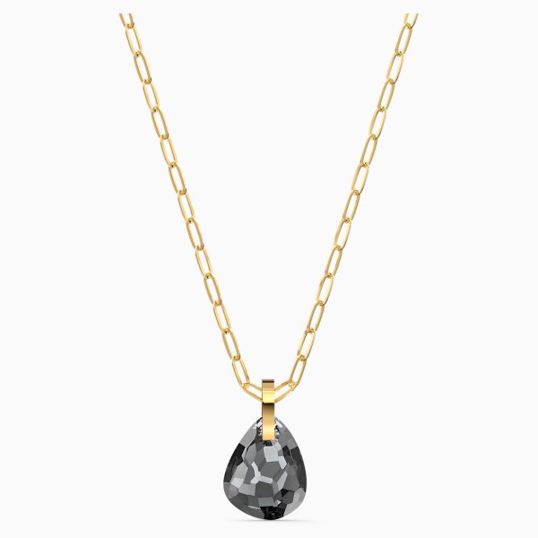 Swarovski T bar arany színű nyaklánc szürke kristállyal 5558340
