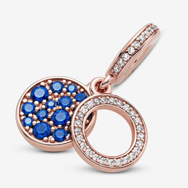 Pandora ékszer Rozé függő charm kék kövekkel 789186C01