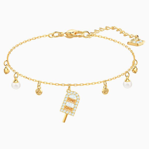 Swarovski Arany színű karkötő jégkrém medállal 5465411