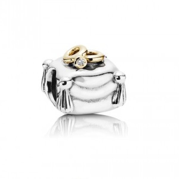 Pandora ékszer Eljegyzési gyűrű ezüst charm 14k arannyal 790549D