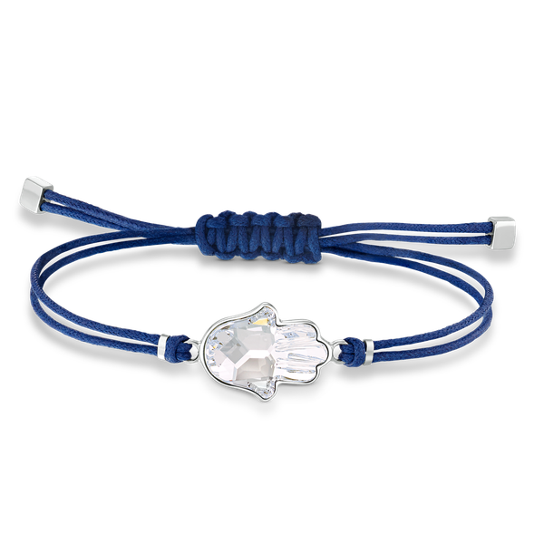 Swarovski Power Hamza keze kék szövet karkötő 5523154