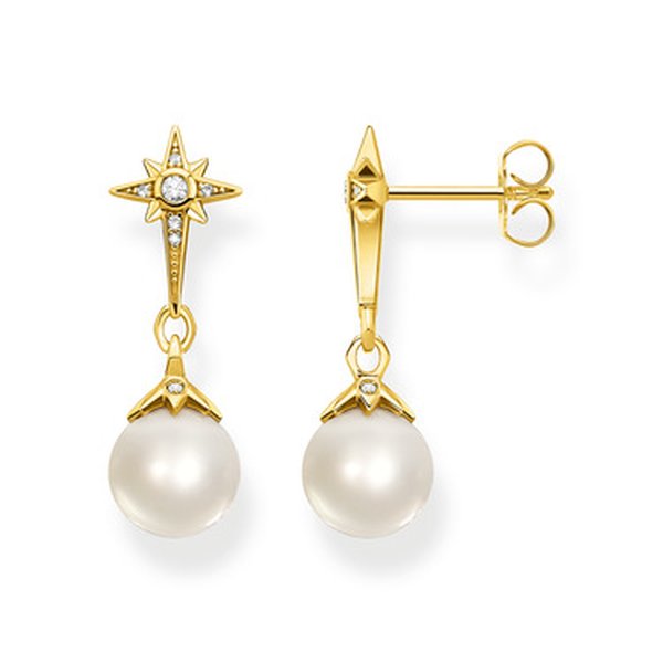 Thomas Sabo Aranyozott ezüst csillag fülbevaló gyönggyel H2118-445-14