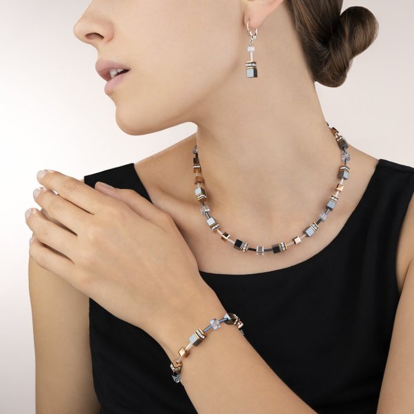 Coeur de Lion GeoCUBE hematit rozé swarovski fülbevaló 4015/20-0730