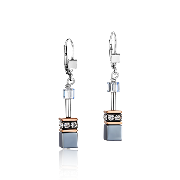 Coeur de Lion GeoCUBE hematit rozé swarovski fülbevaló 4015/20-0730