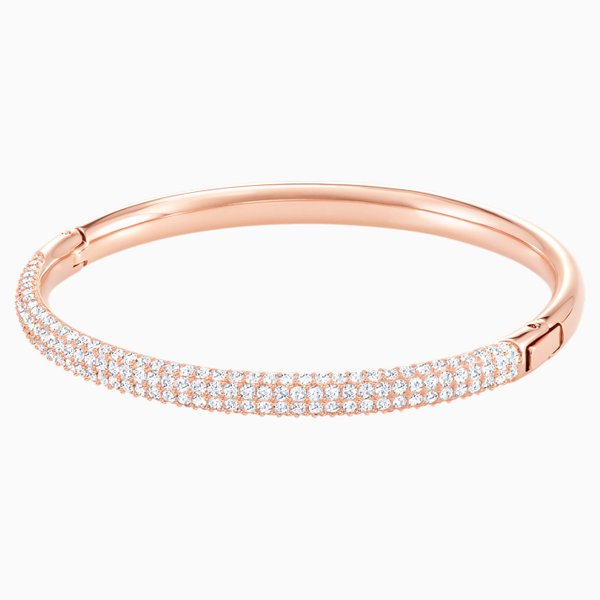 Swarovski Stone rozé karperec fehér kristályokkal 