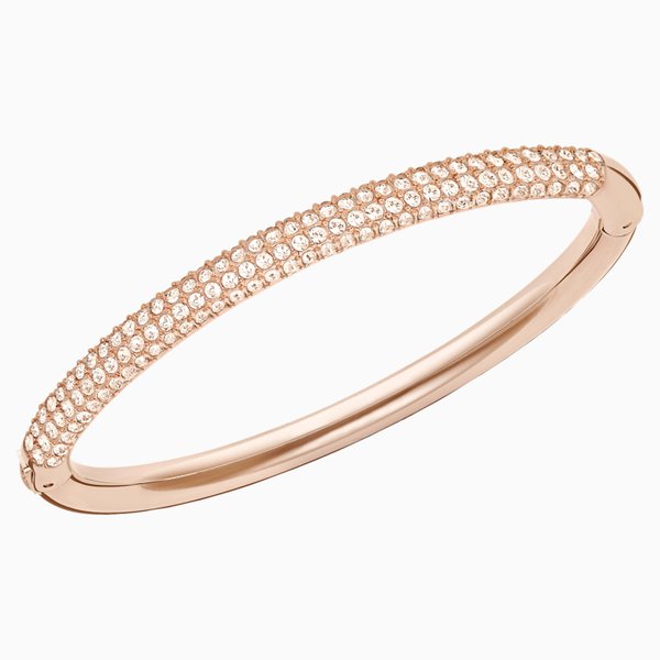 Swarovski Stone rozé karperec fehér kristályokkal 
